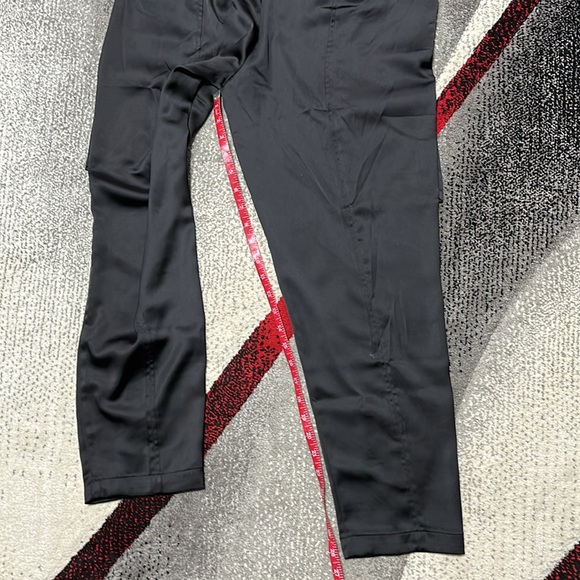 NWT WHBM Belted Tapered Utility Trouser Black Satin - Picture 5 of 8